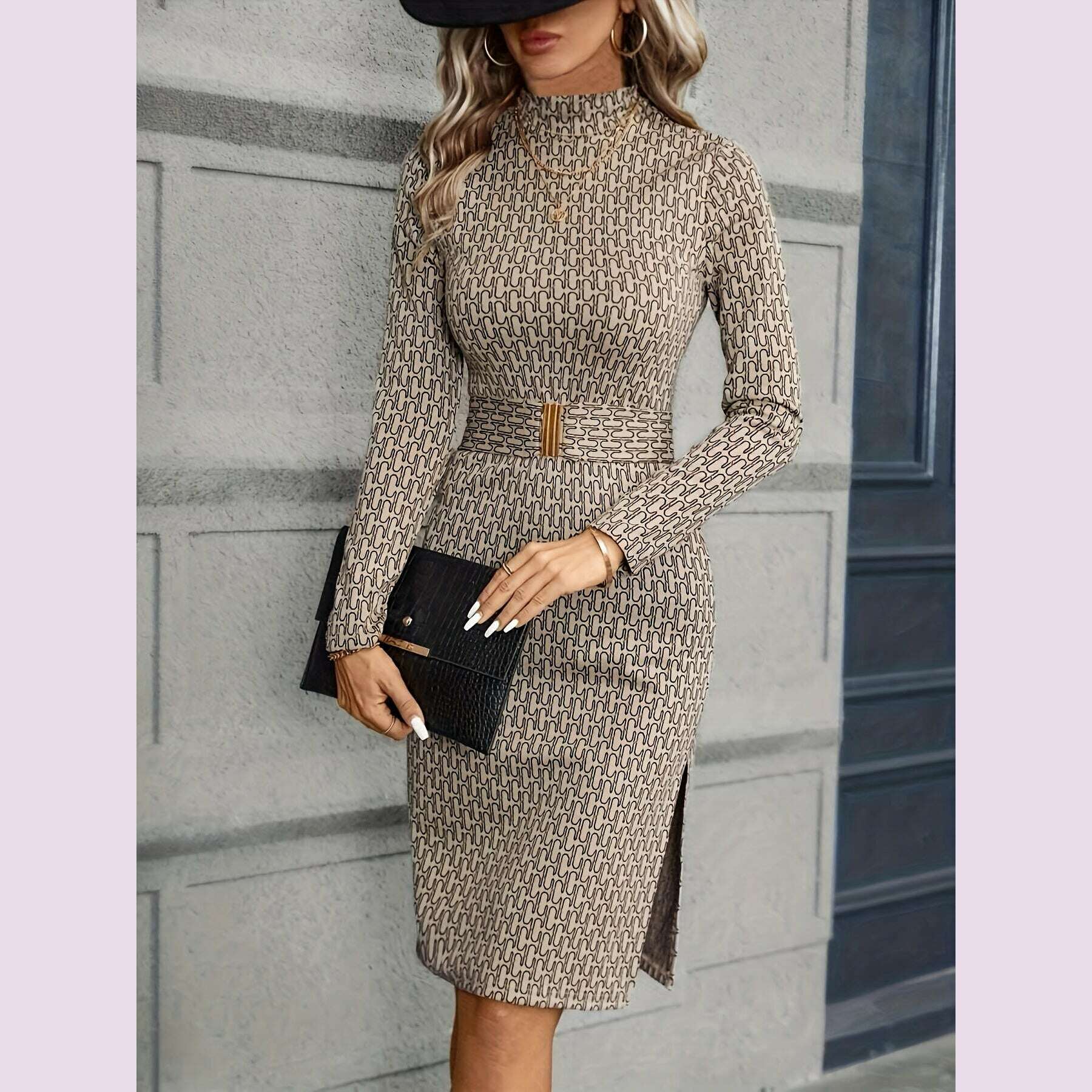 womens-elegant-geometric-print-bodycon-dress-with-high-neck-side-slit---chic-long-sleeve-mini-dress-for-casual-date-party-or-business-occasions-party-attire-highneck-dress-polyester-blendkimlud-womens-fashion-34625520