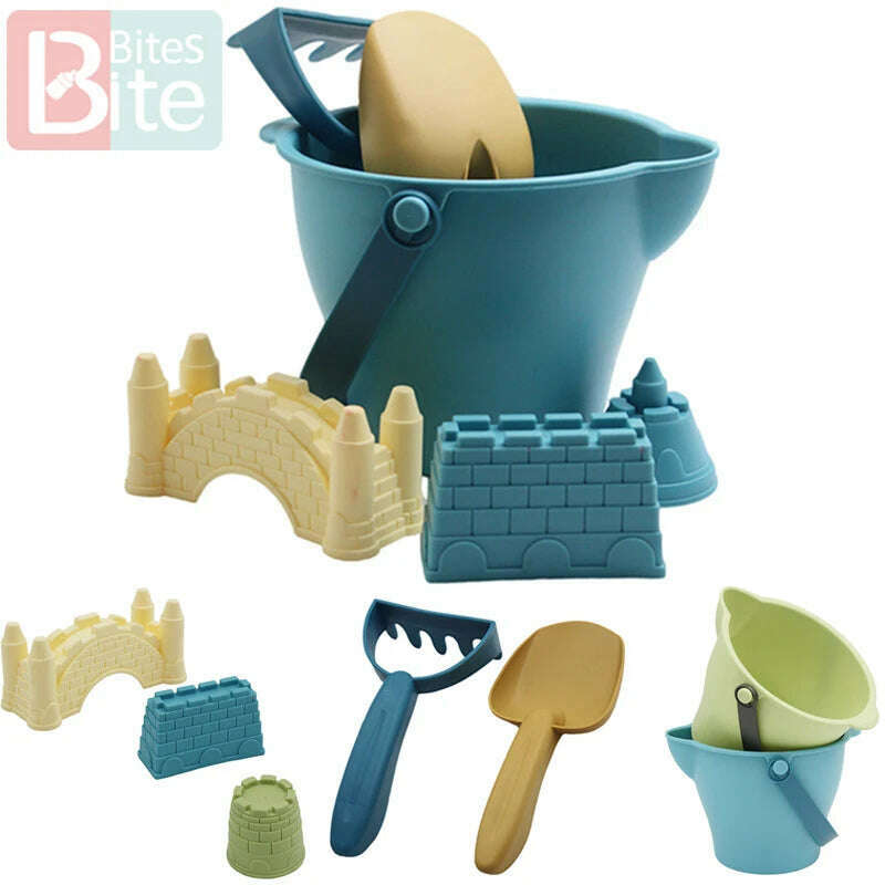 Baby Sand play Toys Beach Castle Mold Bucket Kids Outdoors Sandbox Set Sand Accessories Building Outdoor Kids Sand Toy Summer - KIMLUD