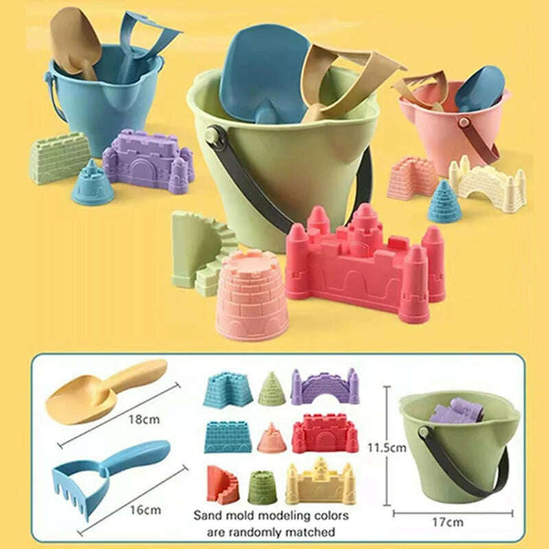 Baby Sand play Toys Beach Castle Mold Bucket Kids Outdoors Sandbox Set Sand Accessories Building Outdoor Kids Sand Toy Summer - KIMLUD