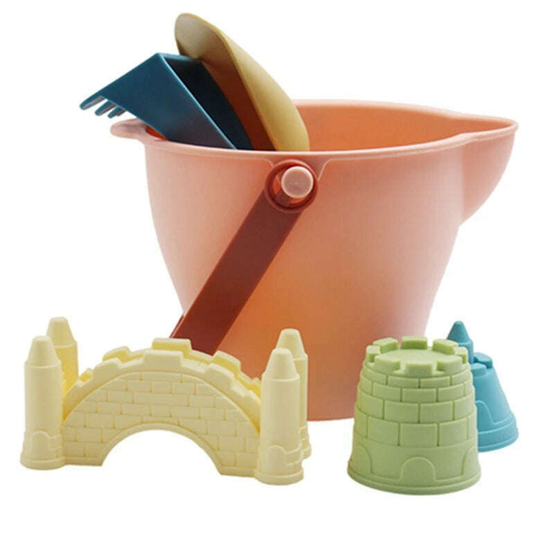 Baby Sand play Toys Beach Castle Mold Bucket Kids Outdoors Sandbox Set Sand Accessories Building Outdoor Kids Sand Toy Summer - KIMLUD