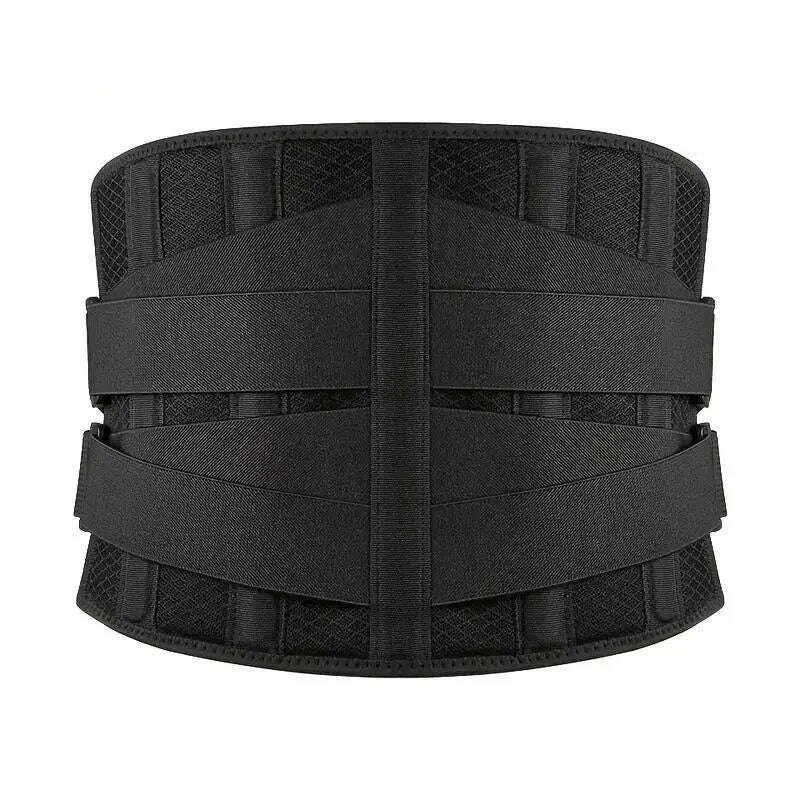 KIMLUD, Back Brace Adjustable Waist Belt Support Brace for Lumbar Trainer Sweat Belt for Sports New Assistance Waist Cushion, Black / M, KIMLUD APPAREL - Womens Clothes