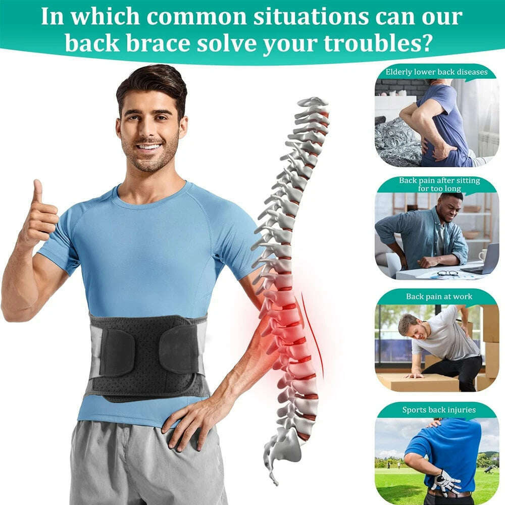 KIMLUD, Back Brace for Lower Back Pain Relief - Herniated Disc, Sciatica, Scoliosis, Breathable Waist Support Belt, Lower Back Brace New, KIMLUD Womens Clothes