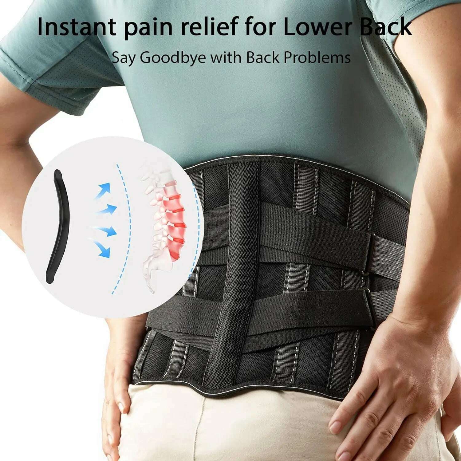 KIMLUD, Back Brace for Lower Back Pain Relief Men Women,Breathable Back Support Brace with 3D Lumbar Support Pad for Lifting At Work, KIMLUD Womens Clothes