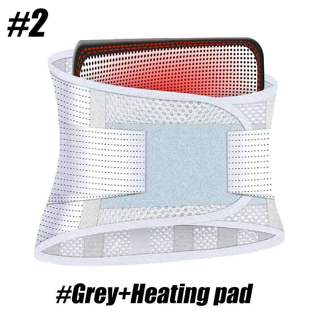 KIMLUD, Back Brace for Men & Women - Breathable Waist Lumbar Lower Back Support Belt for Sciatica, Herniated Disc, Scoliosis, Heating-Gray / XL Waist 100-110cm, KIMLUD APPAREL - Womens Clothes