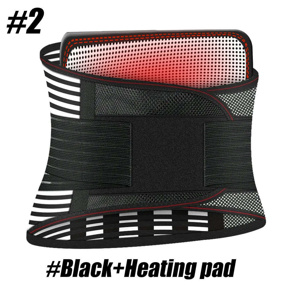 KIMLUD, Back Brace for Men & Women - Breathable Waist Lumbar Lower Back Support Belt for Sciatica, Herniated Disc, Scoliosis, Heating-Black / L Waist 90-100cm, KIMLUD APPAREL - Womens Clothes
