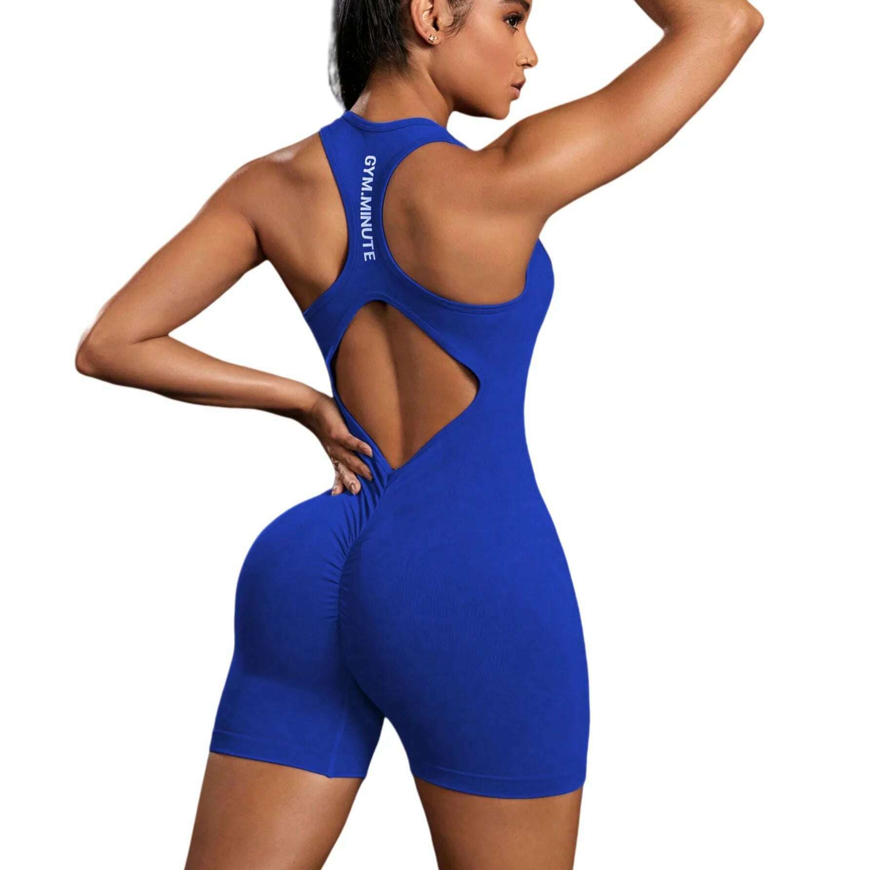 Back Cross Sports Yoga Jumpsuits Women One Piece Bodysuits High Stretchy Rompers Breathable Ropa Deportiva Mujer Gym Tracksuit - KIMLUD