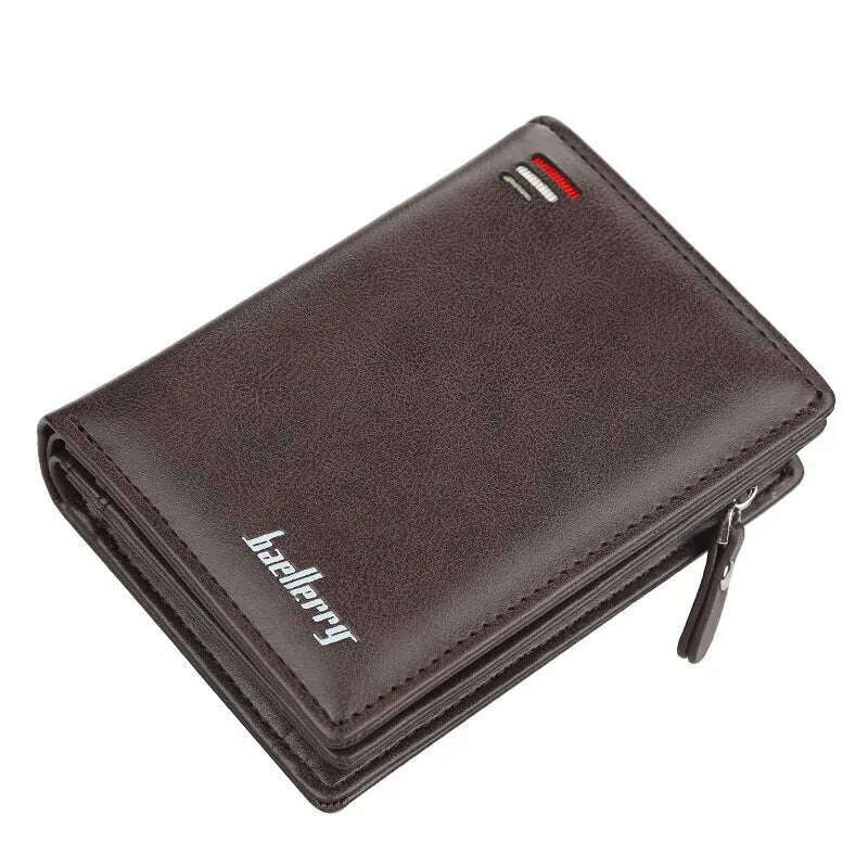 Baellerry Short Men Wallets Fashion New Card Holder Multifunction Organ Leather Purse For Male Zipper Wallet With Coin Pocket - KIMLUD