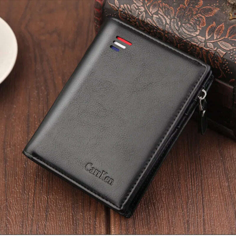 Baellerry Short Men Wallets Fashion New Card Holder Multifunction Organ Leather Purse For Male Zipper Wallet With Coin Pocket - KIMLUD