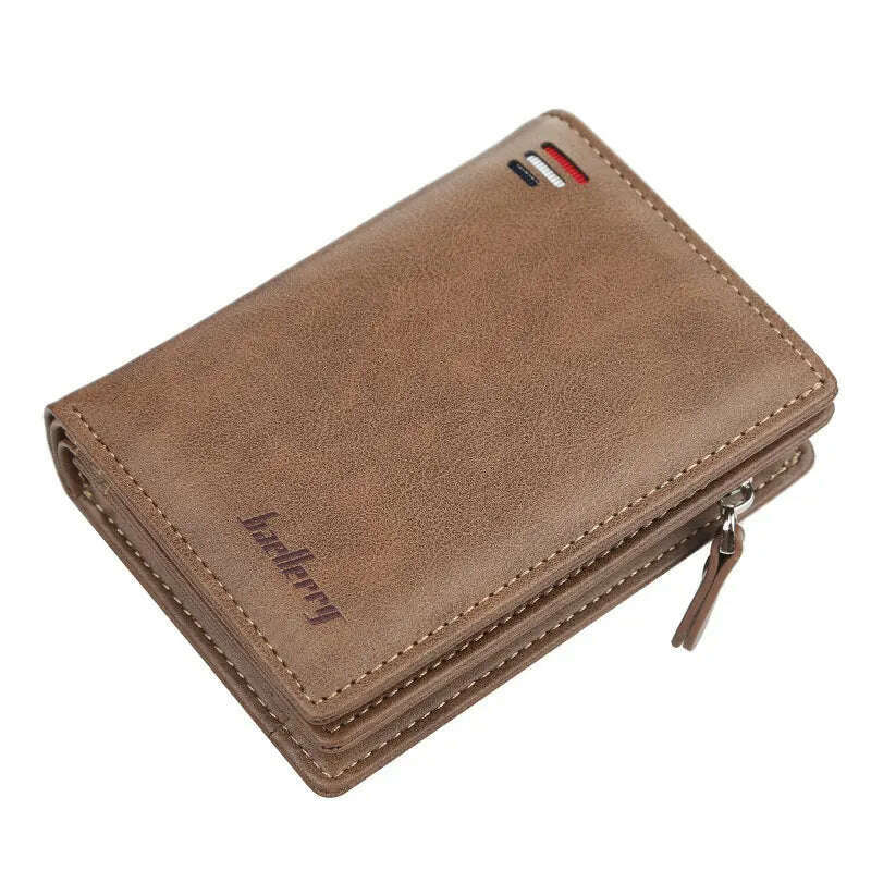 Baellerry Short Men Wallets Fashion New Card Holder Multifunction Organ Leather Purse For Male Zipper Wallet With Coin Pocket - KIMLUD