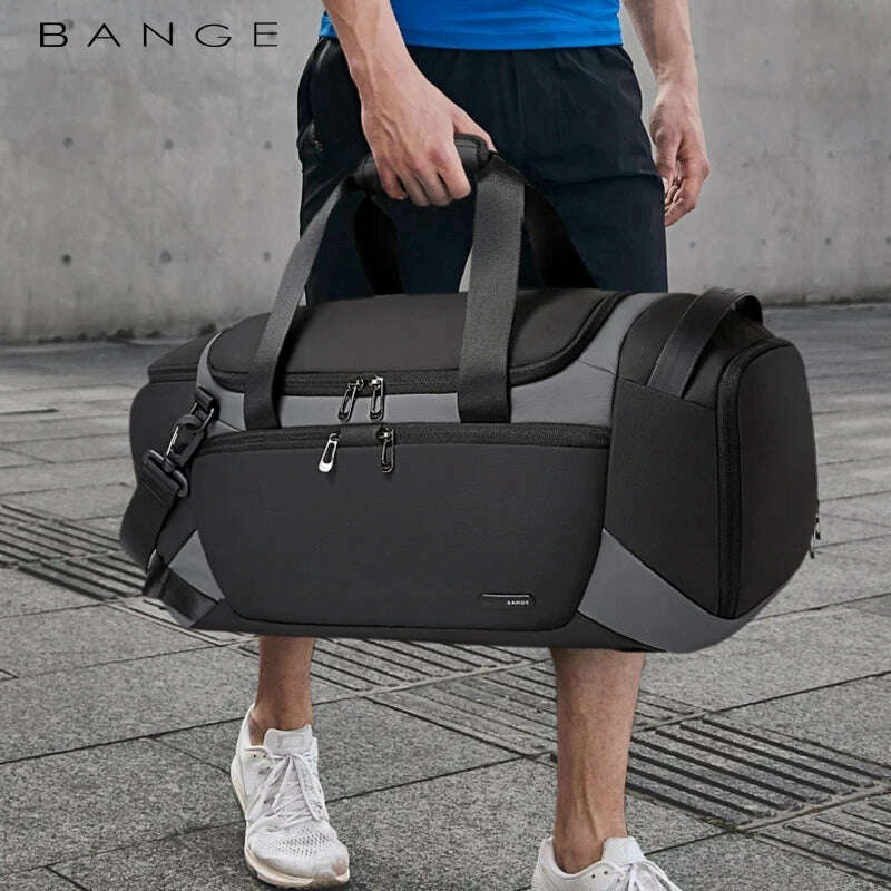 BANGE Sports Bags Men Gym Bags For Fitness Training Outdoor WaterProof Sport Bag Dry Wet Separation Bags Sac De Travel Bag - KIMLUD