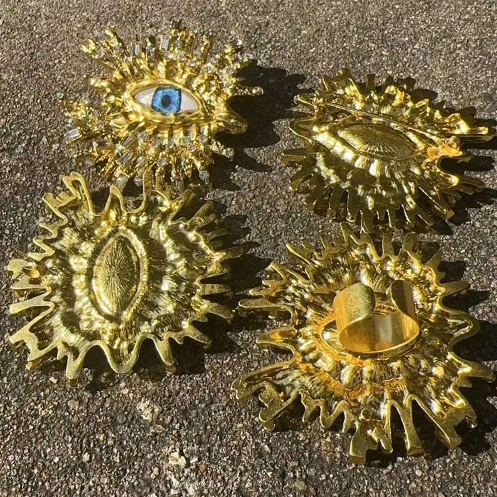 Baroque Style Fashion Alloy Big Eyes Dangle Earrings For Women Jewelry Exaggerated Ladys' Statement Earrings Accessories - KIMLUD