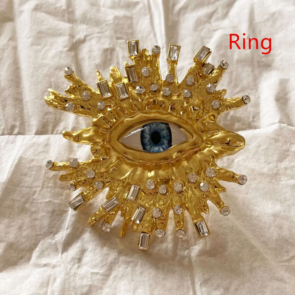 Baroque Style Fashion Alloy Big Eyes Dangle Earrings For Women Jewelry Exaggerated Ladys' Statement Earrings Accessories - KIMLUD