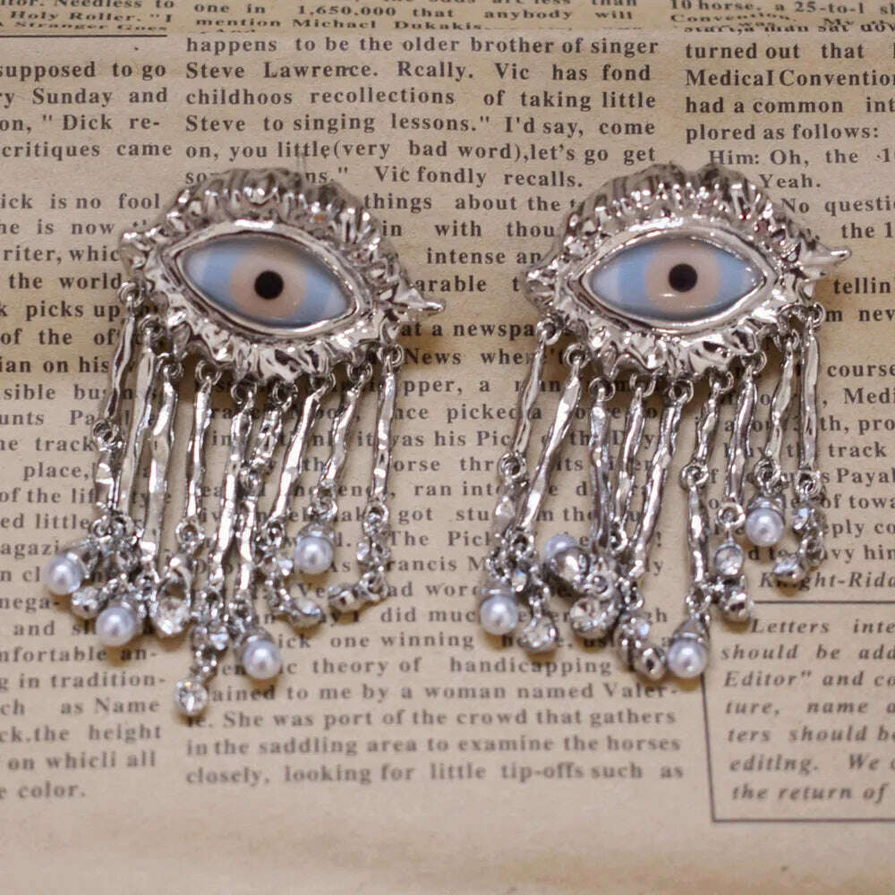 KIMLUD, Baroque Style Vintage Alloy Big Eyes Dangle Earrings For Women Jewelry New Arrival Fashion Exaggerated Lady Ears' Accessories, C, KIMLUD Womens Clothes