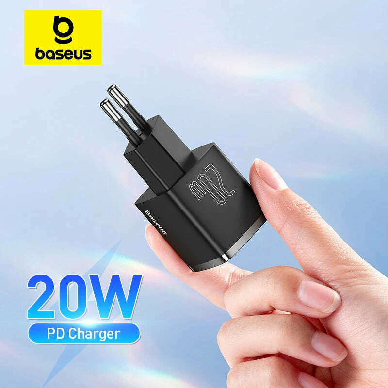 Baseus USB Type C Charger 20W Portable USB C Charger Support Type C PD Fast Charging For iPhone 15 14 13 12 Pro Max 11 X 8 Plus - KIMLUD