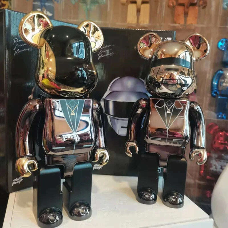 KIMLUD, Bearbricks 400 Figure Bearbricks 28cm Bearbricks Van Goghes BearBricks Daft Punks 2G Figurine White Moon Bear Brick High Quality, A1, KIMLUD Womens Clothes