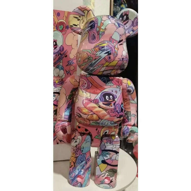 KIMLUD, Bearbricks 400 Figure Bearbricks 28cm Bearbricks Van Goghes BearBricks Daft Punks 2G Figurine White Moon Bear Brick High Quality, A23, KIMLUD Womens Clothes