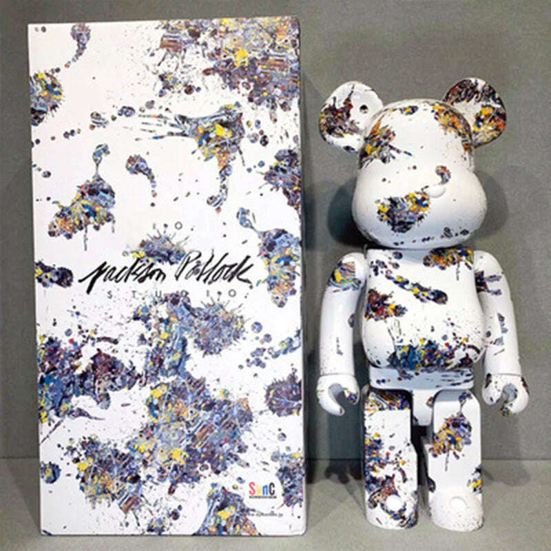 KIMLUD, Bearbricks 400 Figure Bearbricks 28cm Bearbricks Van Goghes BearBricks Daft Punks 2G Figurine White Moon Bear Brick High Quality, A14, KIMLUD Womens Clothes