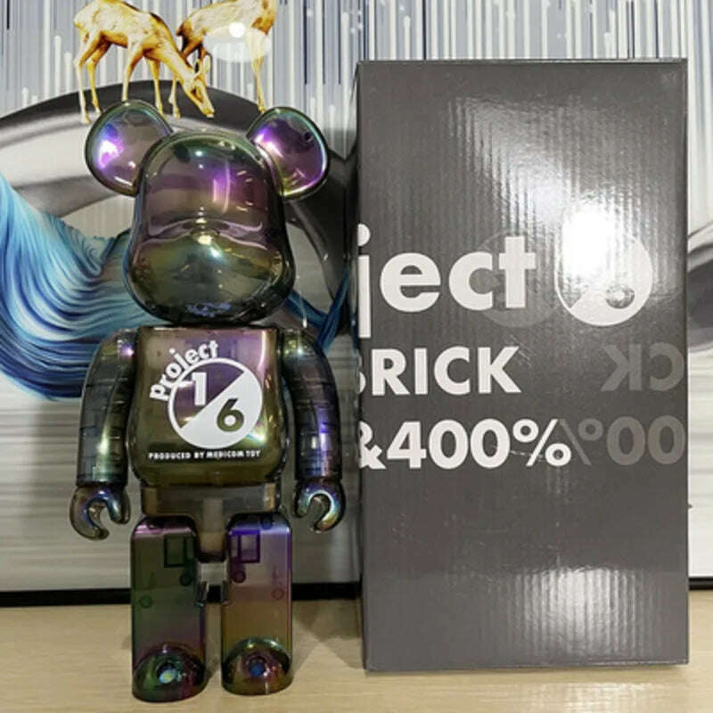 KIMLUD, Bearbricks 400 Figure Bearbricks 28cm Bearbricks Van Goghes BearBricks Daft Punks 2G Figurine White Moon Bear Brick High Quality, A19, KIMLUD Womens Clothes