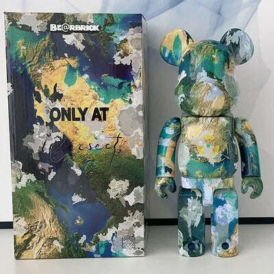 KIMLUD, Bearbricks 400 Figure Bearbricks 28cm Bearbricks Van Goghes BearBricks Daft Punks 2G Figurine White Moon Bear Brick High Quality, A10, KIMLUD Womens Clothes