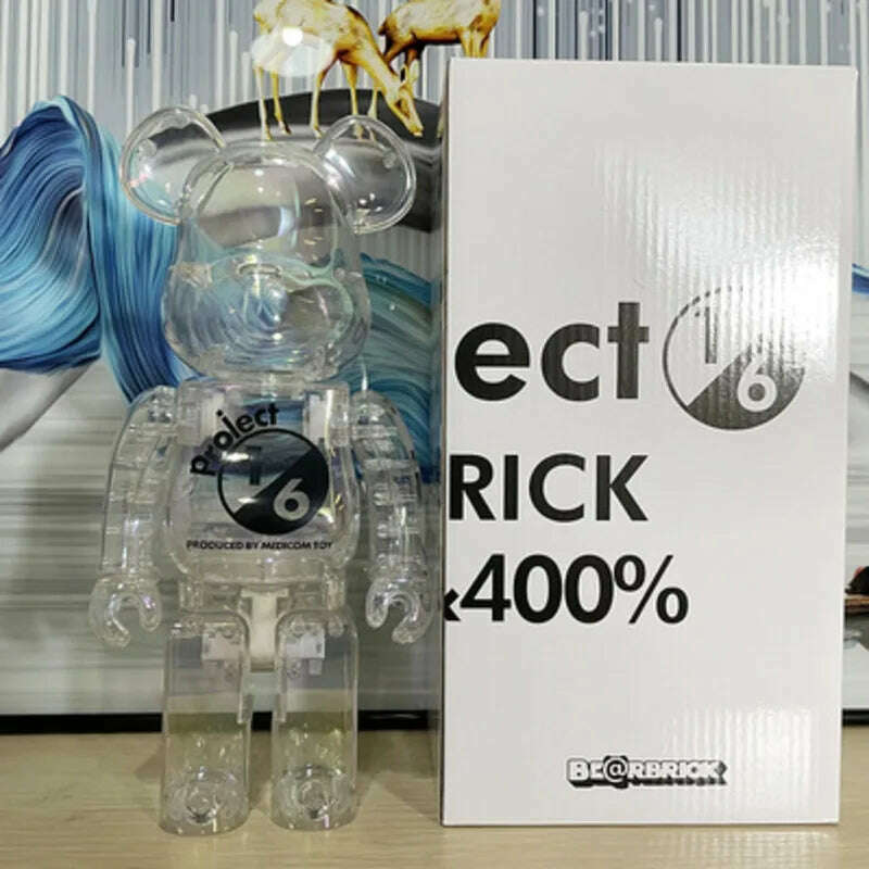 KIMLUD, Bearbricks 400 Figure Bearbricks 28cm Bearbricks Van Goghes BearBricks Daft Punks 2G Figurine White Moon Bear Brick High Quality, A20, KIMLUD Womens Clothes