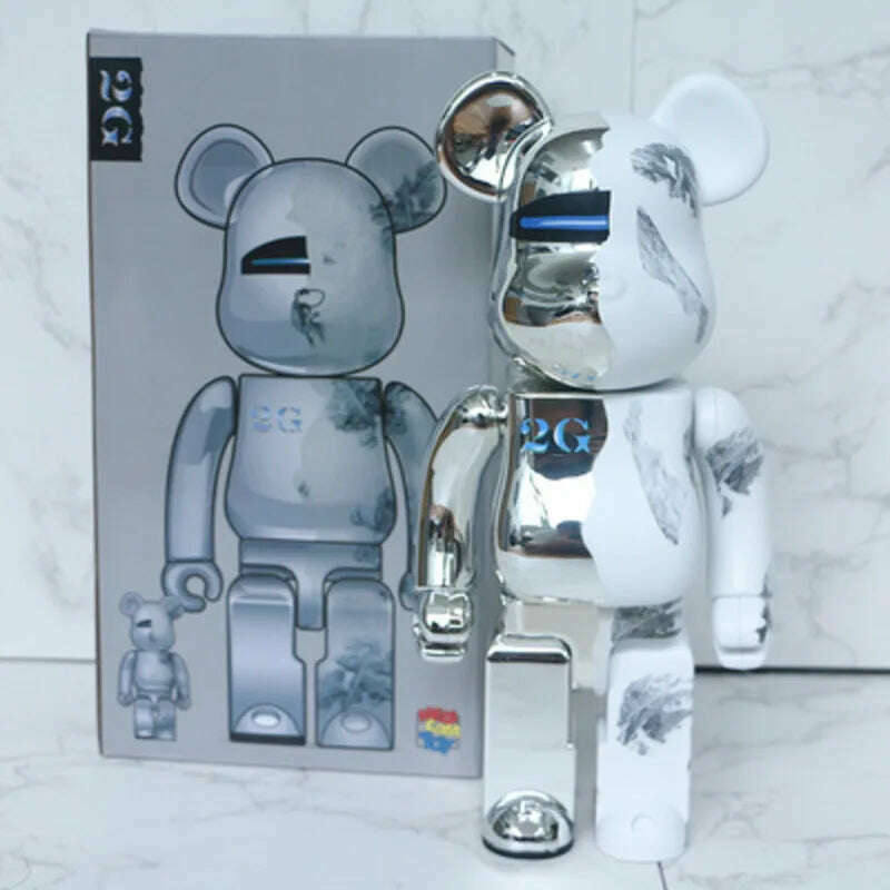 KIMLUD, Bearbricks 400 Figure Bearbricks 28cm Bearbricks Van Goghes BearBricks Daft Punks 2G Figurine White Moon Bear Brick High Quality, KIMLUD Womens Clothes