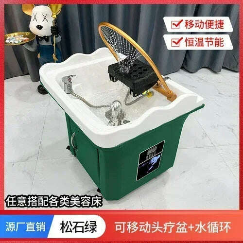 KIMLUD, Beauty Salon Massage Couch Movable Head Therapy Machine Water Circulation Fumigation Head Recuperation Hair Shampoo Basin, D water circulation, KIMLUD Womens Clothes