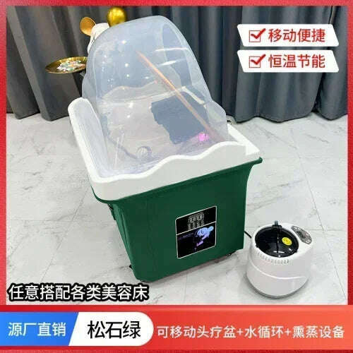 KIMLUD, Beauty Salon Massage Couch Movable Head Therapy Machine Water Circulation Fumigation Head Recuperation Hair Shampoo Basin, D fumigation, KIMLUD Womens Clothes
