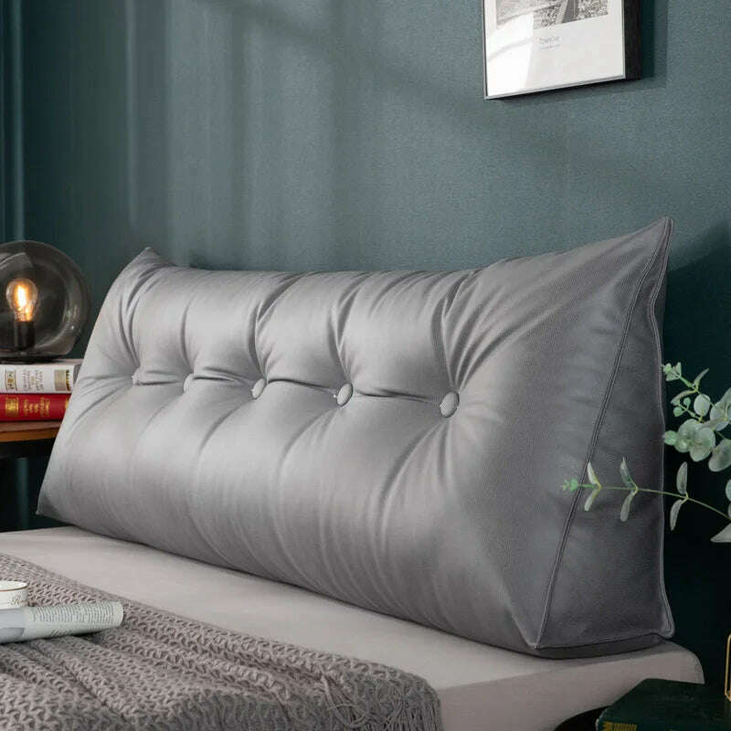 KIMLUD, Bedroom Waterproof Triangle Bedside Large Pillow With Filler Removable Bedside Cushion Headboar Soft Backrest Bed Cushion Cojin, 03 / 50x50x20cm, KIMLUD Womens Clothes