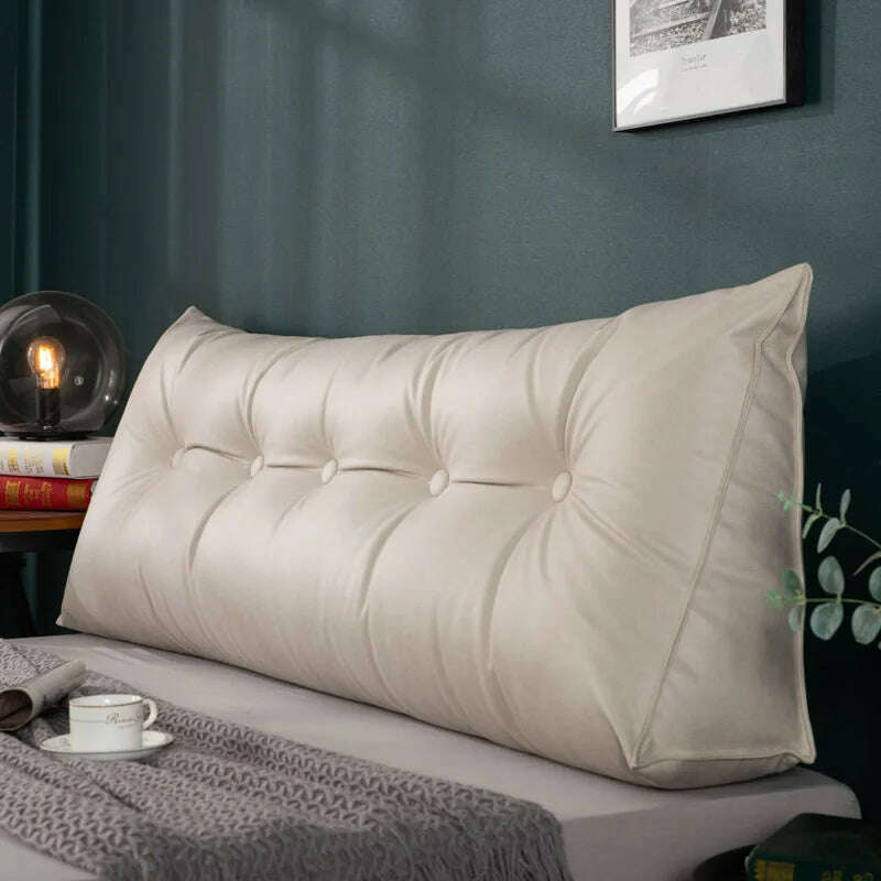 KIMLUD, Bedroom Waterproof Triangle Bedside Large Pillow With Filler Removable Bedside Cushion Headboar Soft Backrest Bed Cushion Cojin, 02 / 50x50x20cm, KIMLUD Womens Clothes