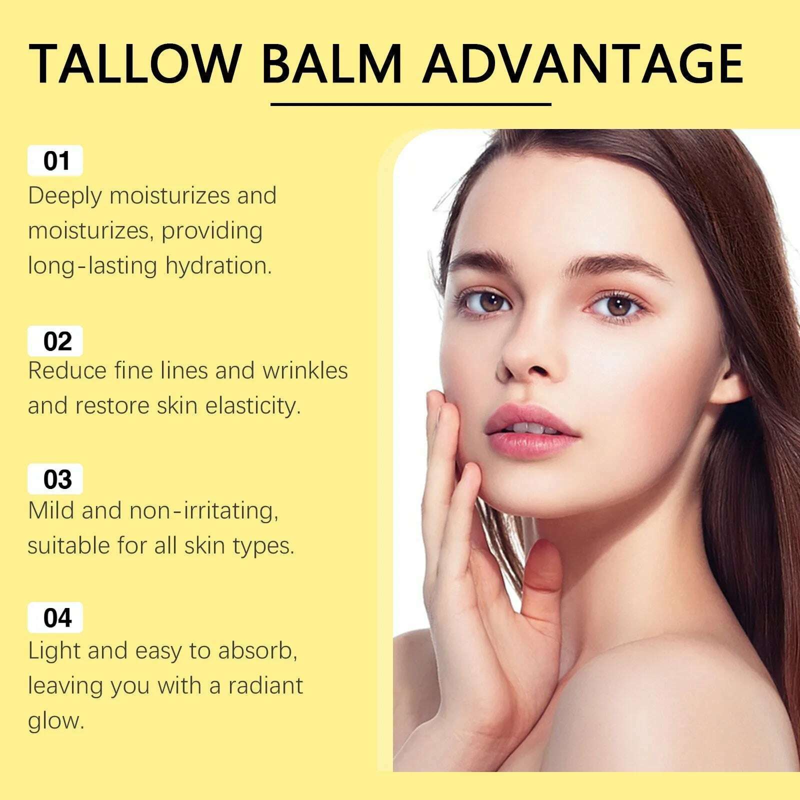 Beef Tallow Balm, Beef Tallow Cream For Skin Care, Wrinkle Tallow Balm, Grass Fed Tallow Wild Honey, Face And Body Moisturizer - KIMLUD