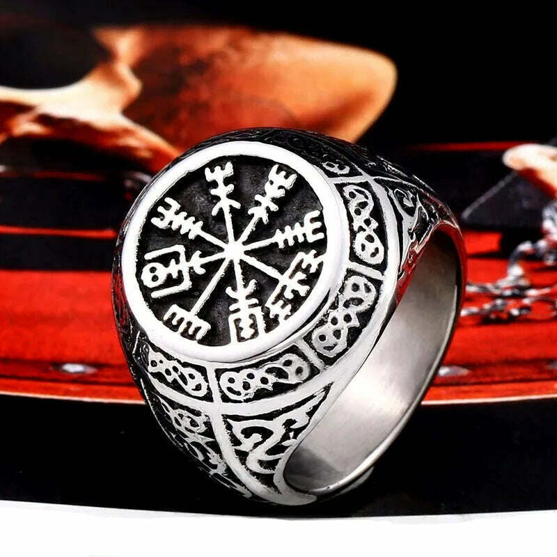 KIMLUD, Beier 316L Stainless steel nose viking men ring Dragon Animal Pagan Odin Amulet Vegvisir scandinavian fashion jewelry BR8-622, BR8-657 1 / 7, KIMLUD Womens Clothes