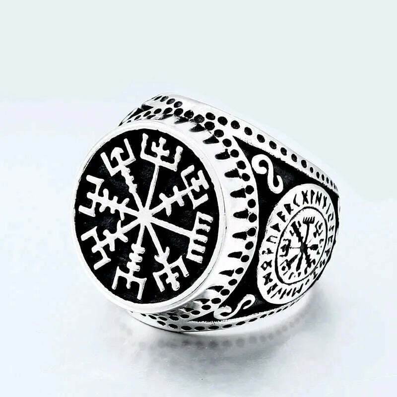 KIMLUD, Beier 316L Stainless steel nose viking men ring Dragon Animal Pagan Odin Amulet Vegvisir scandinavian fashion jewelry BR8-622, BR8-549 / 7, KIMLUD Womens Clothes