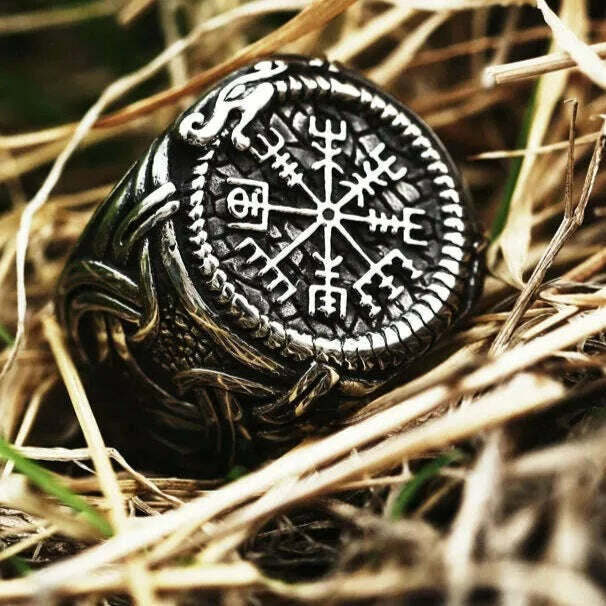 Beier 316L Stainless steel nose viking men ring Dragon Animal Pagan Odin Amulet Vegvisir scandinavian fashion jewelry BR8-622 - KIMLUD