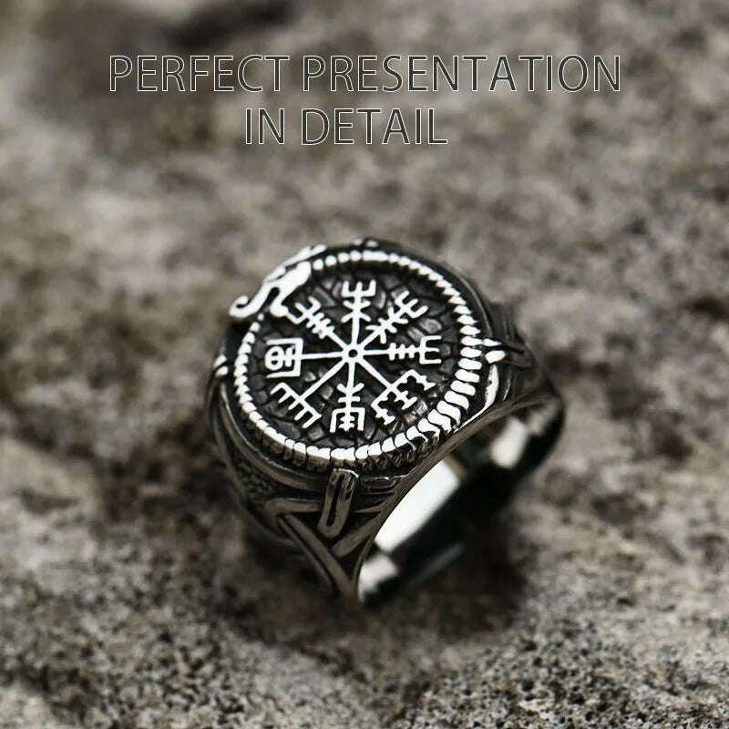 Beier 316L Stainless steel nose viking men ring Dragon Animal Pagan Odin Amulet Vegvisir scandinavian fashion jewelry BR8-622 - KIMLUD