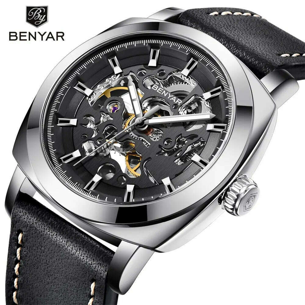 KIMLUD, BENYAR Mens Watches Top Brand Luxury Automatic Mechanical Men Business Waterproof Sport Watch Reloj Hombre, KIMLUD Womens Clothes