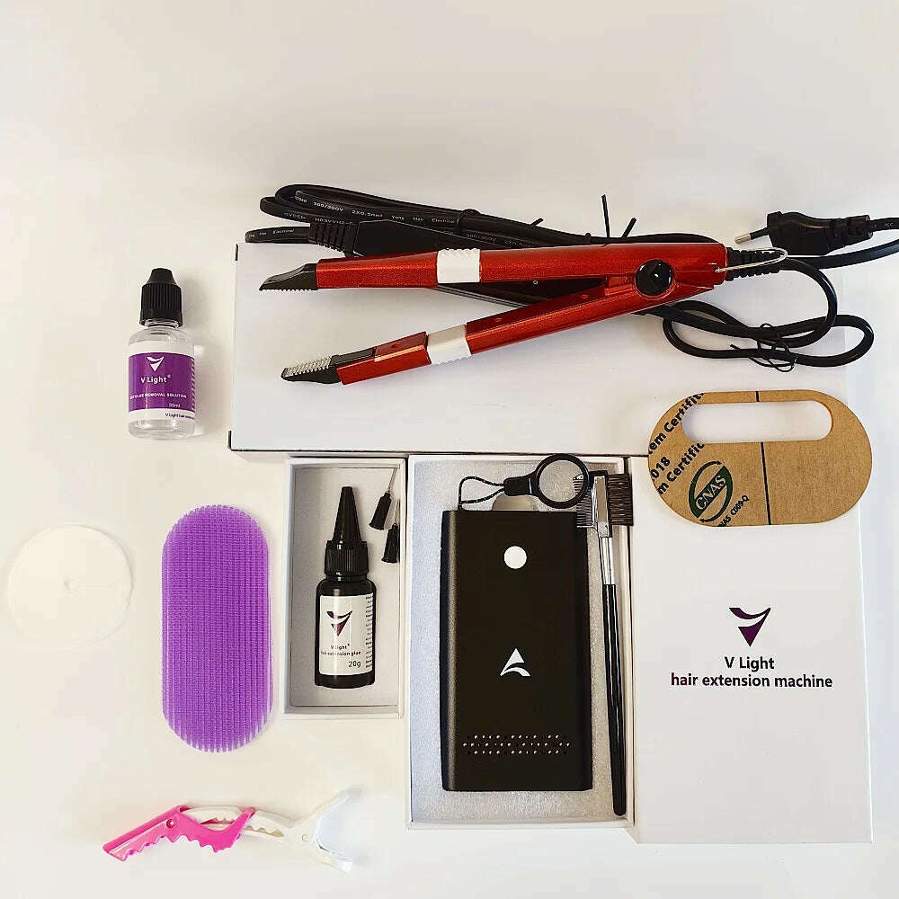 KIMLUD, Best V Light Technology Hair Extension Real Hair Fast Grafting Tool Firm and Traceless tool for tape Hair Extension, kit as picture 4 / CHINA, KIMLUD Womens Clothes