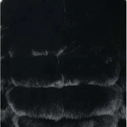 KIMLUD, BFFUR Short Real Fox Fur Coats Women 2022 Winter Fashion Natural Whole Skin Genuine Fox Fur Jackets With Fur Collar Overcoats, Black / S bust 88cm, KIMLUD Womens Clothes
