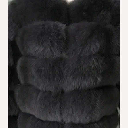 KIMLUD, BFFUR Short Real Fox Fur Coats Women 2022 Winter Fashion Natural Whole Skin Genuine Fox Fur Jackets With Fur Collar Overcoats, KIMLUD Womens Clothes