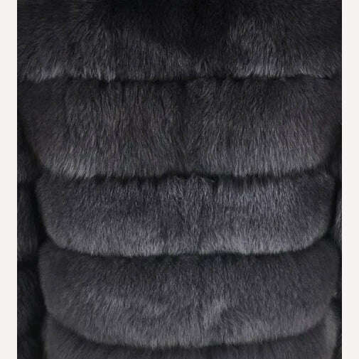 KIMLUD, BFFUR Short Real Fox Fur Coats Women 2022 Winter Fashion Natural Whole Skin Genuine Fox Fur Jackets With Fur Collar Overcoats, KIMLUD Womens Clothes