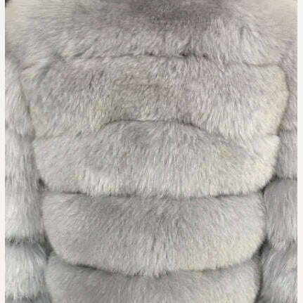 KIMLUD, BFFUR Short Real Fox Fur Coats Women 2022 Winter Fashion Natural Whole Skin Genuine Fox Fur Jackets With Fur Collar Overcoats, KIMLUD Womens Clothes