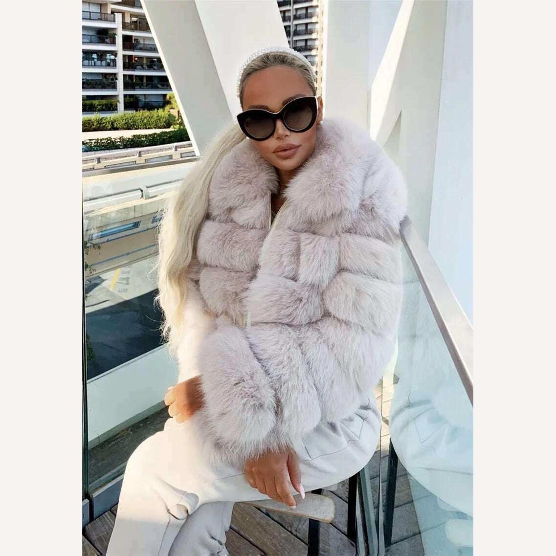 KIMLUD, BFFUR Short Real Fox Fur Coats Women 2022 Winter Fashion Natural Whole Skin Genuine Fox Fur Jackets With Fur Collar Overcoats, KIMLUD Womens Clothes
