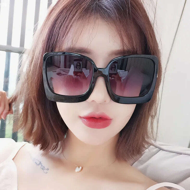 Big Frame Fashion Oversized Sunglasses Women Brand Designer Plastic Female Gradient Sun Glasses gafas de sol mujer UV400 - KIMLUD