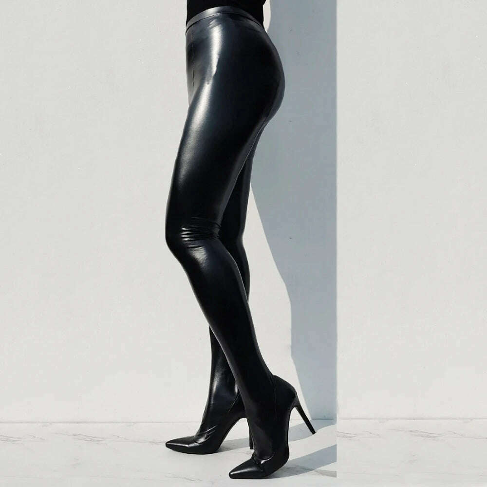 KIMLUD, Big Size 47 Wide Fit Stretch Women's Pants Boots Thigh High Custom Stiletto Thin Heels Trousers Booties Ladies Skintight Shoes, KIMLUD Womens Clothes