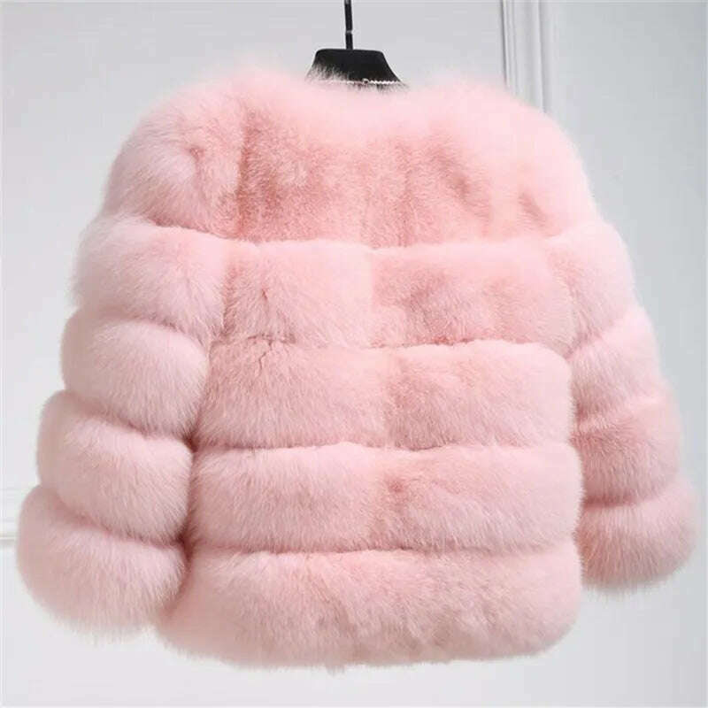 KIMLUD, BINYUXD 2018 Faux Fur Factory Fox Faux Fur Coat Women Winter Warm Artifical Fur Coat Overcoat Female Ladies Faux Furs Jacket, KIMLUD Womens Clothes