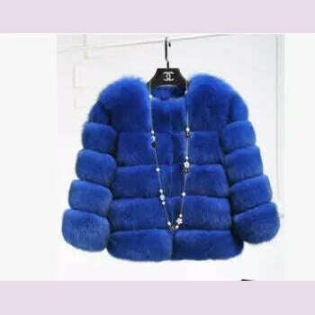 KIMLUD, BINYUXD 2018 Faux Fur Factory Fox Faux Fur Coat Women Winter Warm Artifical Fur Coat Overcoat Female Ladies Faux Furs Jacket, ROYAL BLUE / XXXL / CHINA, KIMLUD APPAREL - Womens Clothes