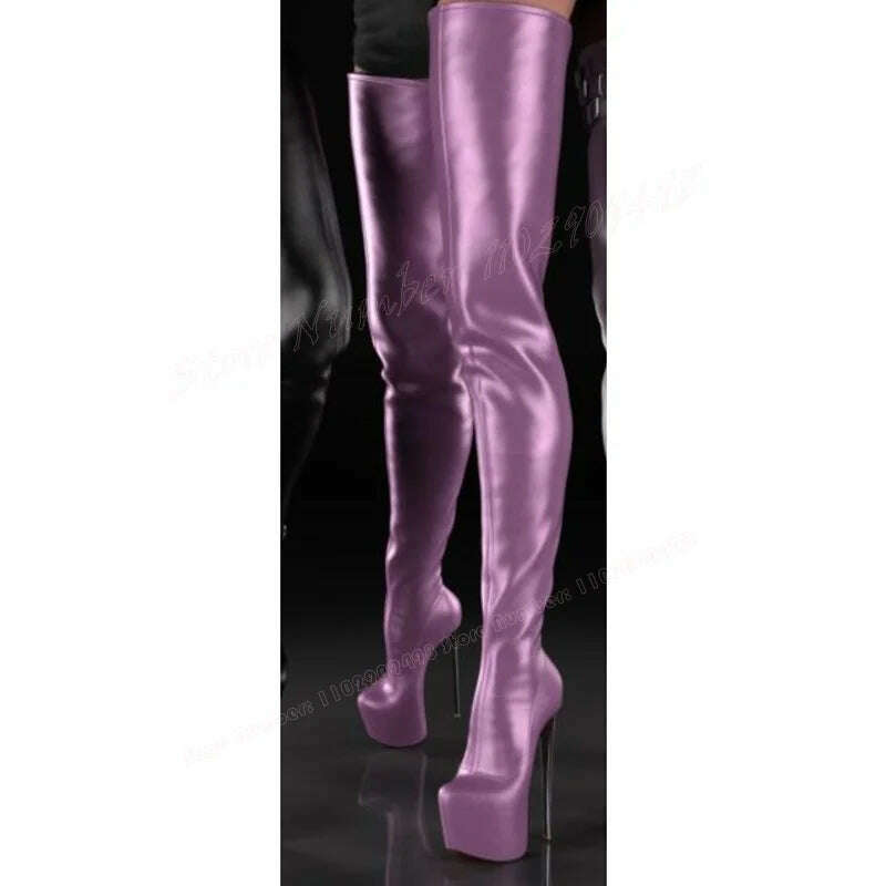 KIMLUD, Black Strappy Platform Thigh High Boots Round Toe Shoes for Women Stilettos High Heels Sexy Lady Shoes 2023 Zapatos Para Mujere, KIMLUD Womens ClothesKIMLUD, Black Strappy Platform Thigh High Boots Round Toe Shoes for Women Stilettos High Heels Sexy Lady Shoes 2023 Zapatos Para Mujere, Purple / 35 / CHINA, KIMLUD APPAREL - Womens Clothes