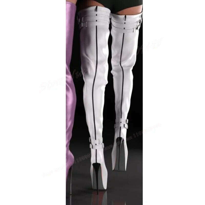 KIMLUD, Black Strappy Platform Thigh High Boots Round Toe Shoes for Women Stilettos High Heels Sexy Lady Shoes 2023 Zapatos Para Mujere, KIMLUD Womens ClothesKIMLUD, Black Strappy Platform Thigh High Boots Round Toe Shoes for Women Stilettos High Heels Sexy Lady Shoes 2023 Zapatos Para Mujere, White / 35 / CHINA, KIMLUD APPAREL - Womens Clothes