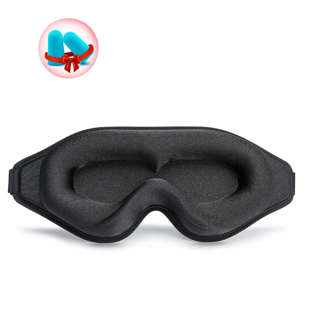 Blackout 3D Sleep Mask Memory Foam Eye Shade Breathable Eye Patch Travel Smooth Slaapmasker Relax Sleeping Aid Women Men - KIMLUD