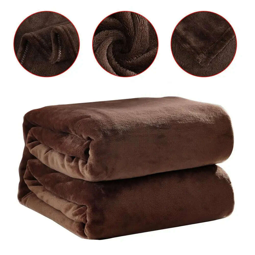 KIMLUD, Blanket Soft Warm Coral Fleece Blanket Winter Sheet Bedspread Sofa Plaid Light Thin Breathable Fleece Blanket, KIMLUD Womens Clothes