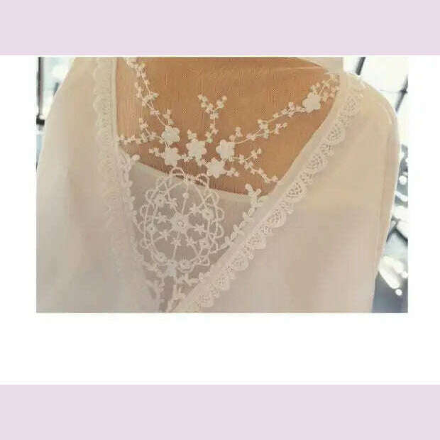 KIMLUD, Blouse Women Shirt Women's Top Sexy Backless Lace Loose Large Size White Shirt Blusas Ropa De Mujer, KIMLUD Womens Clothes